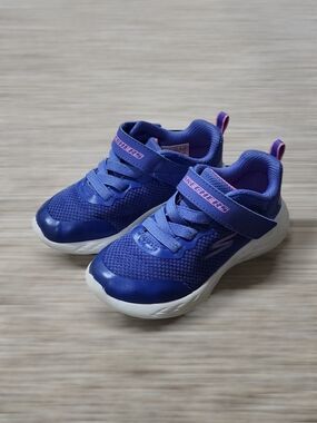 Girls Skechers Sneakers Blue-Purple Slip-On Athletic Sneakers